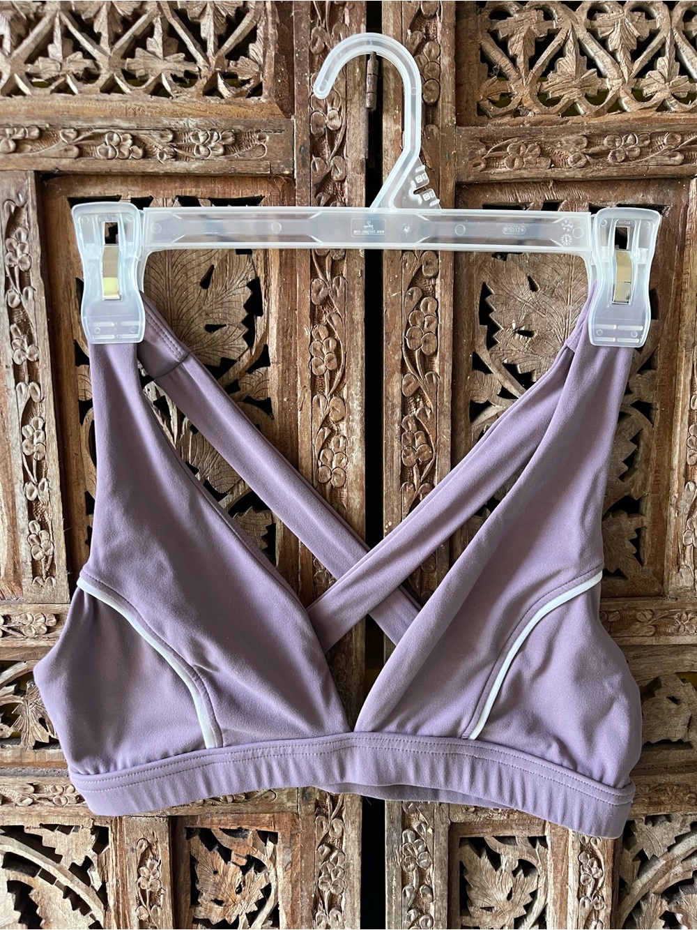 Shore Active Cross-Back sports bra in Lavender
